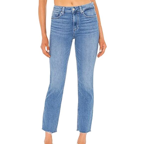 Paige Denim - Paige Cindy Womens Stringy Hem Straight Jeans in Music Distressed Size 31